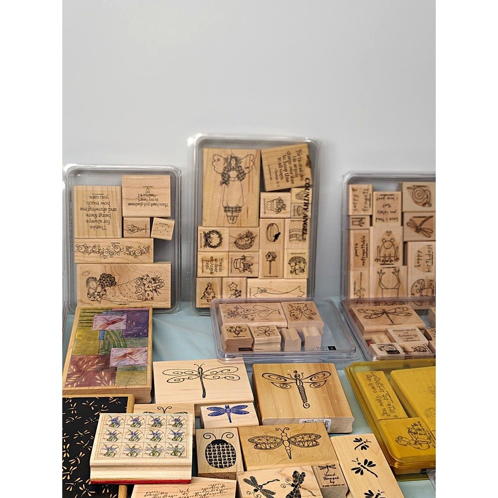 Stampin' Up! Wood Mount Stamps Huge Mixed Lot.